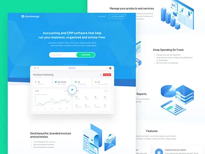 CRM Software Landing Page branding dashboard design icon illustration isometric icon landing page onboarding ui ui design vector web design