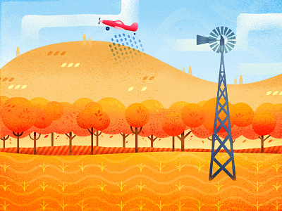 Summer Farm Illustration 🌾 calendar farm google grain illustration summer