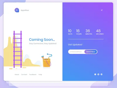 Coming soon Web page coming soon coming soon page countdown design dribbble get noticed graphic design illustration landing page design ui under construction ux web weblayout website