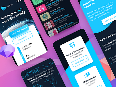 ICO Crypto Mobile | UniFox benda crypto design dribbble exchange filip filipbenda gradient illustration interface landing ux