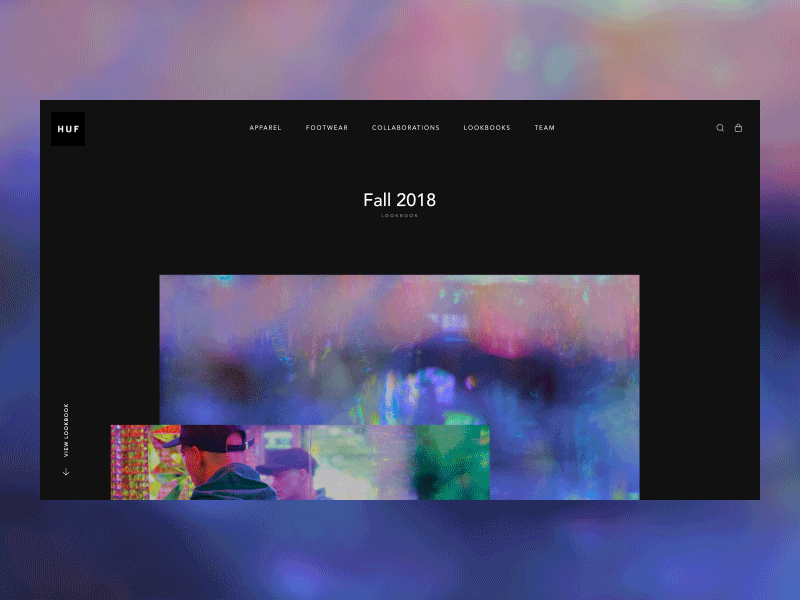 HUF lookbook concept ecommerce fashion huf interaction landing page layout lookbook organic scroll animation shoes tshirt ui ux warp