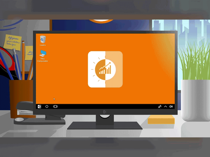 "Qualquer Hora" Video - Windows Monitor after effects animation display illustration monitor office os video