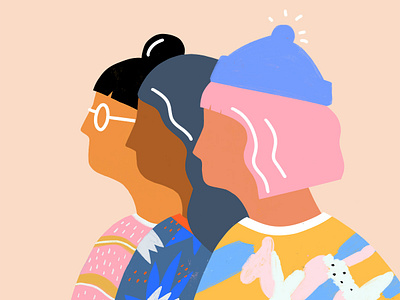 Girls autumn feminist girl girl power illustration
