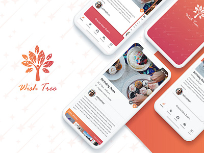 Wish Tree app event family gift invite friends invites ui ux wish wishlist