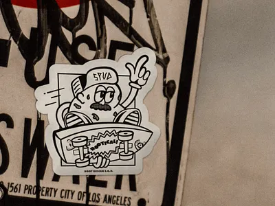 Shreddin' spud illustration sticker