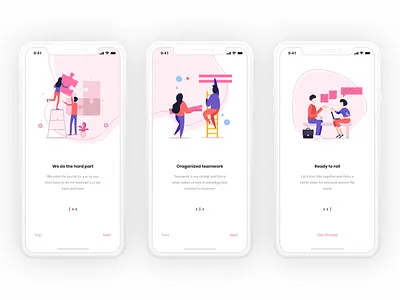 Onboarding Screen adobe xd app app concept clean creative ui illustration mobile onboarding screens ui welcome white