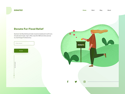Donateo landing page concept app donation illustration landing page landing page ui ui userinterface ux vector web website