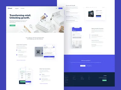 Bread Finance clean design home homepage interface landing landing page site ui user interface ux website