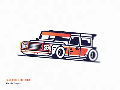 Wip auto car design flat gradient icon illustration land rover minimal rider sport vector