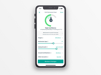 Scenario Planning app clean financial app flat ios lever planning scenario ui ux