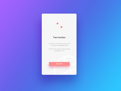 Two Invites Giveaway debut giveaway gradient invitations invite minimal mobile prospect ui