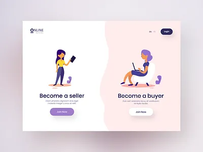 Selling Platform Join Page branding design designer ecommerce ecommerce design ecommerce shop flat illustration inspiration join logo onboarding responsive signup typography ui ux vector webdesign website