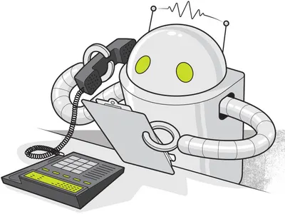Robocalls for Consumer Reports business editorial illustration illustration information graphics line art marketing robocalls robot technical illustration vector