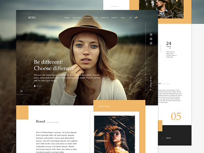 Retro Website flat design retro retro website ui ux webdesign