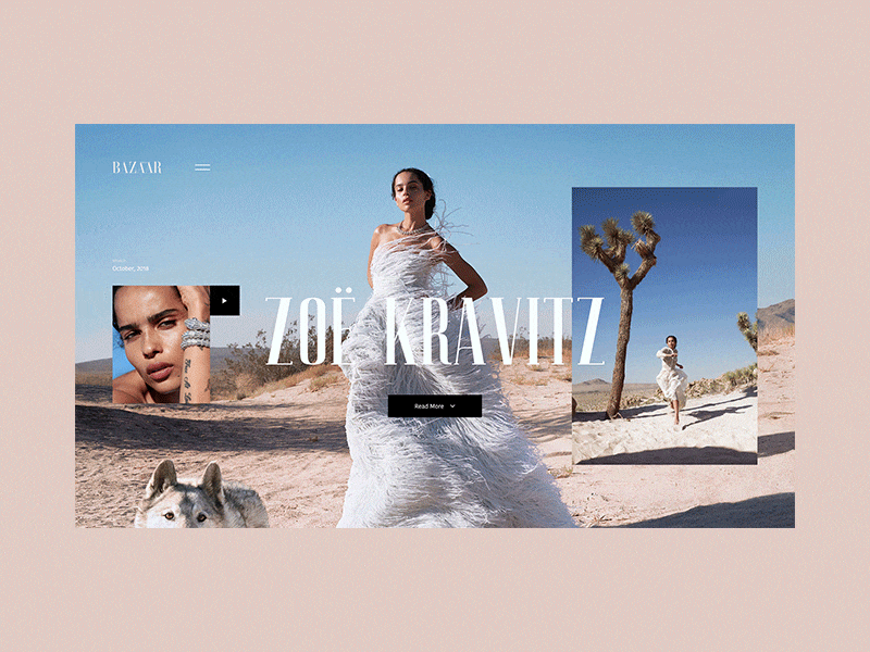 Harper's BAZAAR Promo Website Animation animation art celebrity design fashion grid interview layout magazine minimal motion motiondesign pastel colors promo typography ui ux