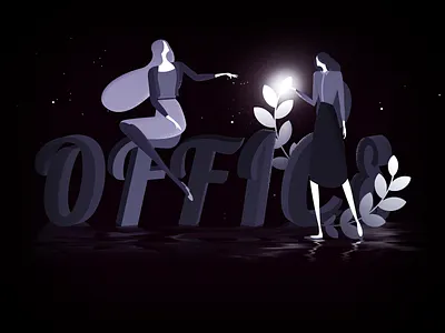 Office lady beautiful design illustration lady light office