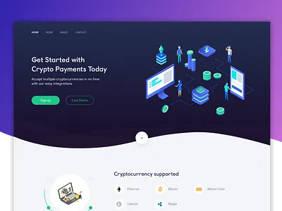 Crypto Payments Landing Page UI landing page ui