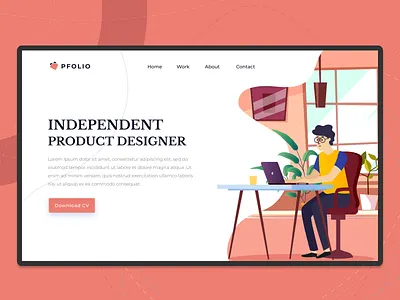 PFolio Landing Page Exploration clean communication desain ecommerce exploration flat header icon illustration interaction page design typography ui ux uxd vector visual design web website