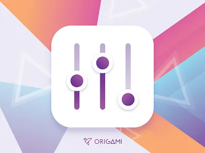 Settings App Icon - Origami app cms color icon options origami settings slider triangle web
