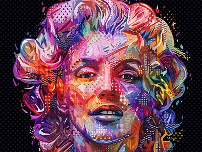 Marilyn Pop abstract actress alessandro pautasso art hollywood illustration kaneda kaneda99 marilyn marilyn monroe pattern pop pop art portrait
