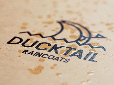 DUCKTAIL RAINCOATS. Logo Design brand cloth clothing duck fashion logo logo design logotype mark rain rainwear symbol wear