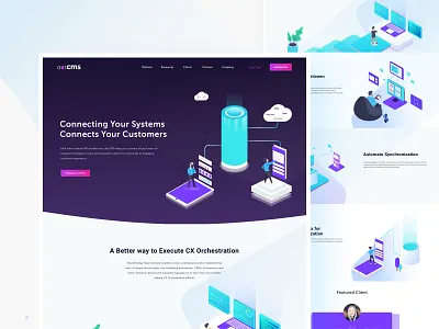 Integration app cloud data illustration integration isometric mobile system ui user interface ux website