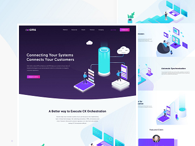 Integration app cloud data illustration integration isometric mobile system ui user interface ux website