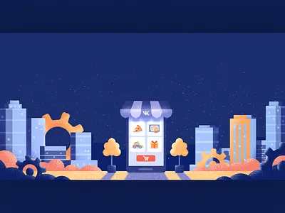 VK Apps app build building develop illustration shop skyscrapper store texture