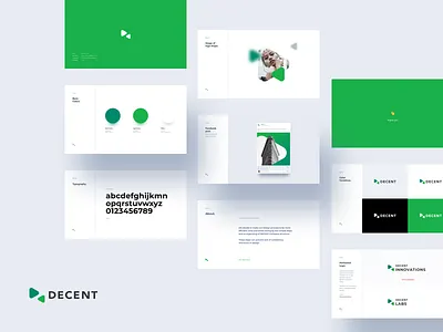 DECENT Corporate Identity – No. 1 blockchain blue branding corporate identity decent decentralized green grey keynote logo typogaphy