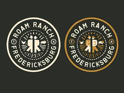 Roam Ranch Badge apparel branding icon identity illustration logo packaging patches typography