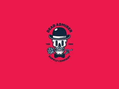 Dead Admirer Logo Template admirer bar bowler hat branding cafe company dead design flower graphic lover mascot modern restaurant rose shop skull vector vintage