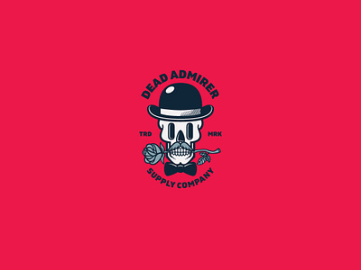 Dead Admirer Logo Template admirer bar bowler hat branding cafe company dead design flower graphic lover mascot modern restaurant rose shop skull vector vintage