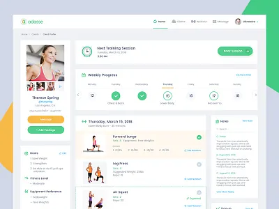 Adasse Beta 2: web app design analytical analytics app charts dashboard gym gym app health health app medicals uikreative uiux designer website workout workout app