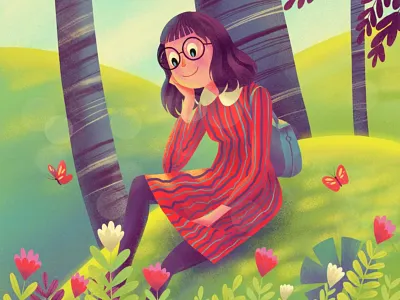 way back home 🏠 butterfly cute garden hiwow illustration plants