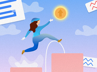 Blog post "Optimize your website conversion" characters flat gradient color graphic illustration supermario