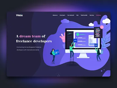 Webiz page exploration 1 :: Webdesign branding colorful illustration landing page ui web webdesign website