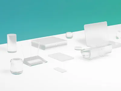 Glass Iot 001 3d c4d computer connected home devices homepod iot playstation