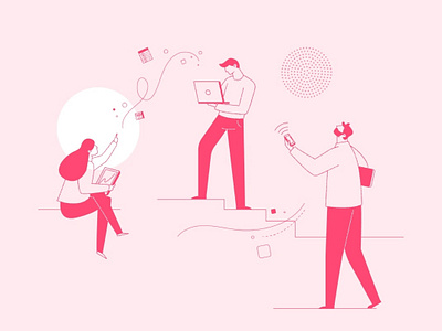 Illustration Exploration b2b brand copper crm illustration