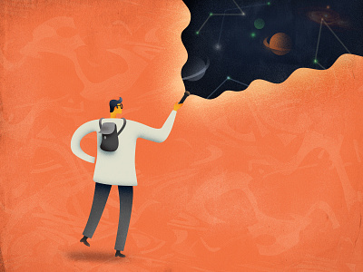 Magic Flashlight 🔦 grain illustration mark conlan mystery photoshop texture universe