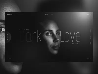 DarkSide - Minimal Landing Page black color creative dark design dribbble home page invite landing landing page love main typography ui ux web women