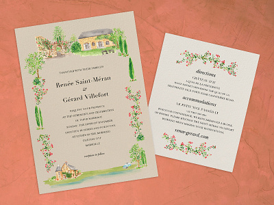 French Estate french illustration paperless post water color