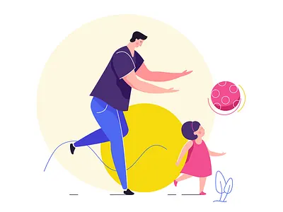 Family Time affinity designer character child father flat illustration simple vector