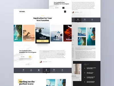 Travel Article Page article design grid landing menu card news norde travel typography ui ux web