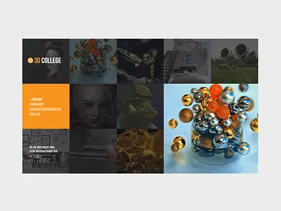 3D College branding design flat ui web website