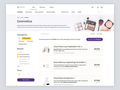 Professional Beauty Supplies beauty clean cosmetics ecommerce light minimal purple shop store yellow