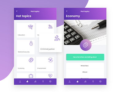 Politick App #3 app colorfull design green ui uidesign ux uxdesign