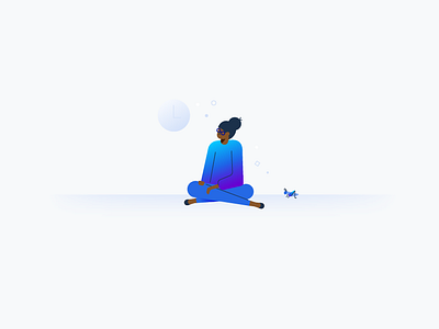 No Tests! character cricket emtpy state gradient illustration product waiting woman