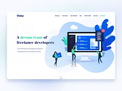 Webiz page exploration 2 :: Webdesign color colorful gradient illustration landing page ui web webdesign website