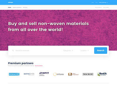 eNiespe blue design landing market place material red responsive ui ux web
