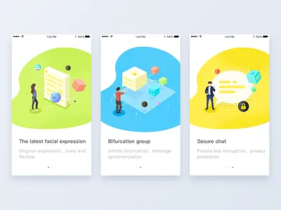 Welcome page chat、ui illustration